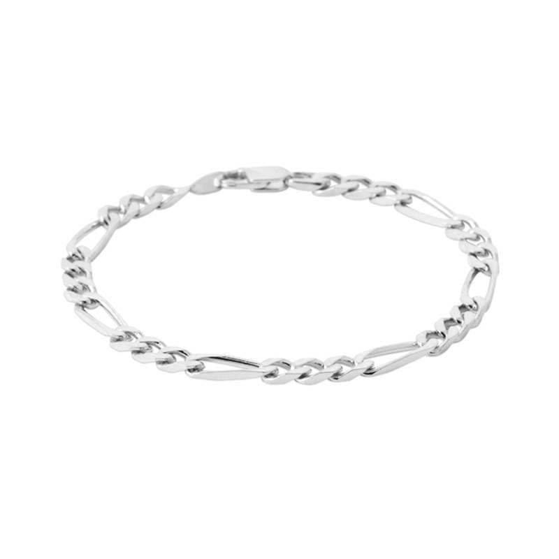 Bracelet Maille Figaro Alternée 21 CM x 5 MM En Argent Massif 925/1000