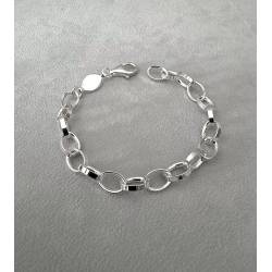 Bracelet Maillons entrelacés Larges 20CM En Argent Massif 925/000 Bijoux Femme
