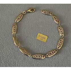 Bracelet 18CM Maillons Motifs Ciselés En Plaqué or 18 CARATS 750/1000