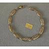 Bracelet 18CM Maillons Motifs Ciselés En Plaqué or 18 CARATS 750/1000