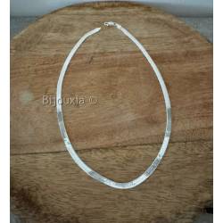 Collier Maille Miroir 4MM EN Argent Massif 925/1000