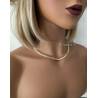 Collier Large Maille Anglaise 45cm X 9mm En Plaqué Or 18 Carats Bijou Femme