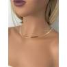 Collier Maille Miroir Dorée 50CM X 5MM En Plaqué or 750/1000 Bijou Femme