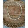 Collier Large Maille Anglaise 45cm X 9mm En Plaqué Or 18 Carats Bijou Femme