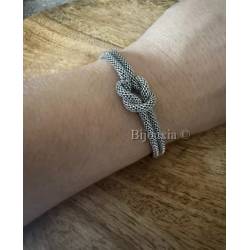 Bracelet Double Chaîne Serpent Nœud En Acier Inoxydable