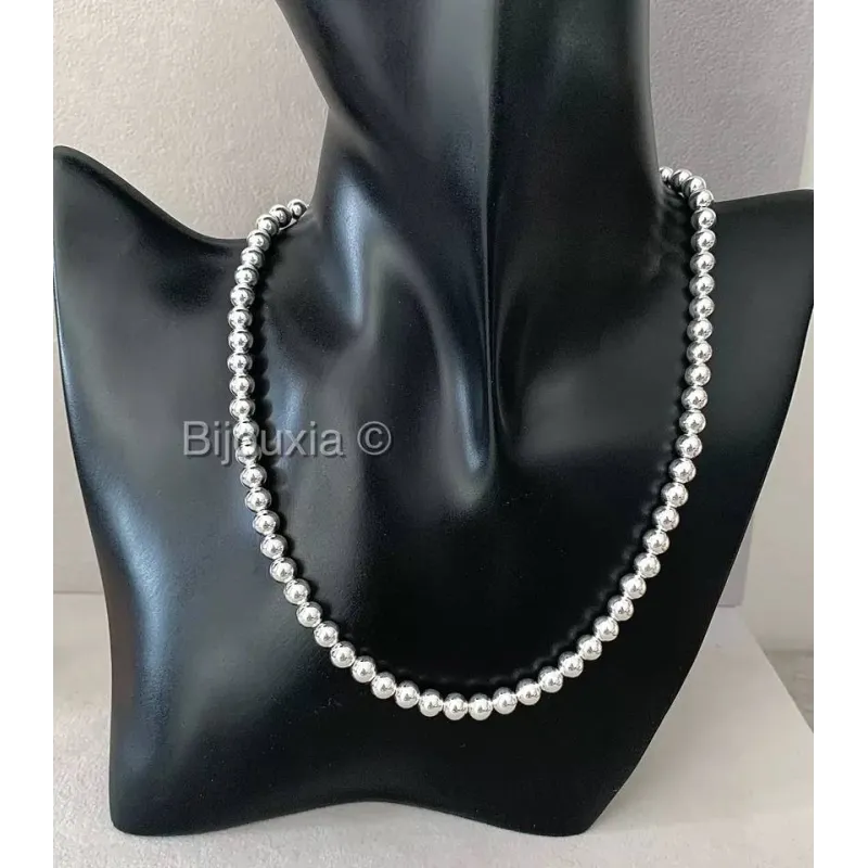 Collier Maille Boule En Argent Massif 925/000 - 45 Cm - Bijou Femme Neuf Avec étiquettes