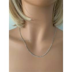 Chaîne 40cm Maille Forçat En Argent Massif 925/000 Rhodié Bijoux Mixte