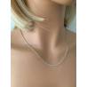 Chaîne 40cm Maille Forçat En Argent Massif 925/000 Rhodié Bijoux Mixte