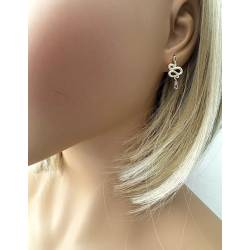 Boucles D'oreilles Motif Serpent Avec Cristaux Rouge&Vert En Plaqué Or 18 Carats