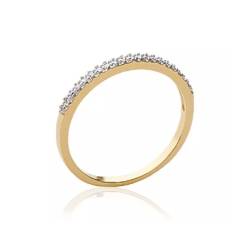 Bague Alliance zirconium Plaqué Or 18 carats T50-52-54-56-58-60
