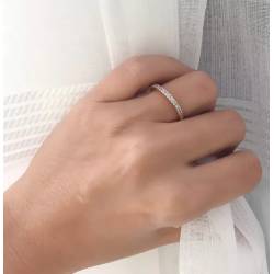Bague Alliance zirconium Plaqué Or 18 carats T50-52-54-56-58-60