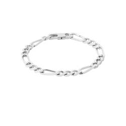Bracelet Maille Figaro 6MM X 21 CM Argent Massif 925/1000 Bijoux Homme  NEUF