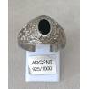Chevalière US Américaine En Argent 925/000 Onyx Tailles 50 à 70
