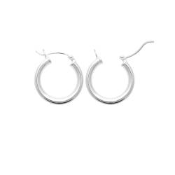 Créoles Rondes 2cm En Argent Massif 925/1000 Bijoux Femme