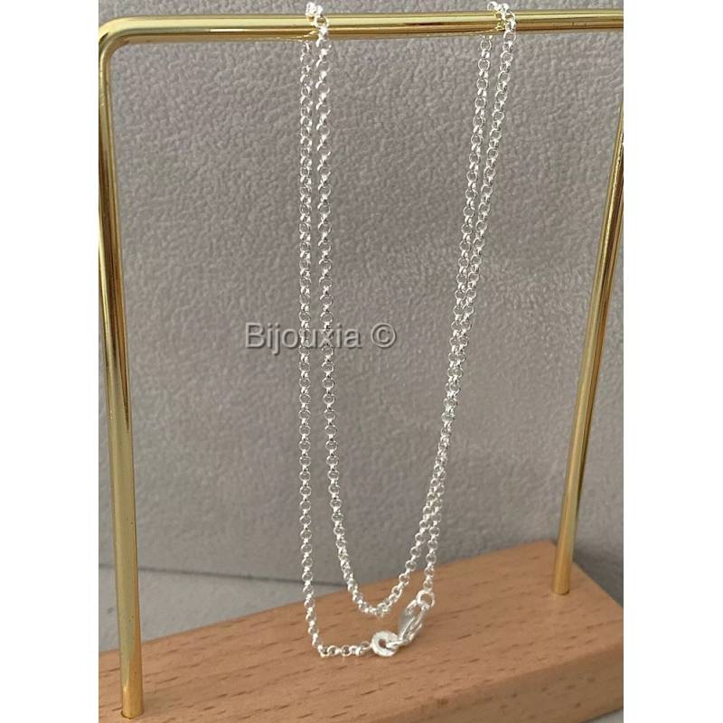 Chaîne Maille Jaseron 45cm Argent Massif 925/1000