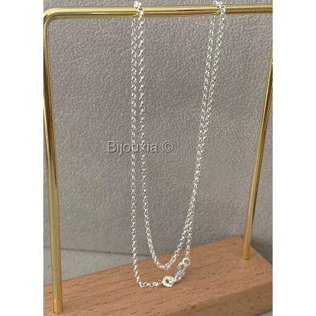 Chaîne Maille Jaseron 40cm Argent Massif 925/1000