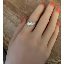 Bague Forme V En Argent Massif 925/1000 Tailles 50 à 62