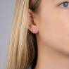 Boucles D'oreilles 4MM Puces Zirconium Rond Serti 4 Griffes Plaqué Or 18 Carats