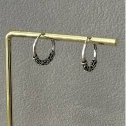 Petites Créoles Tribales 1,4CM Argent Massif 925/1000 MIXTE