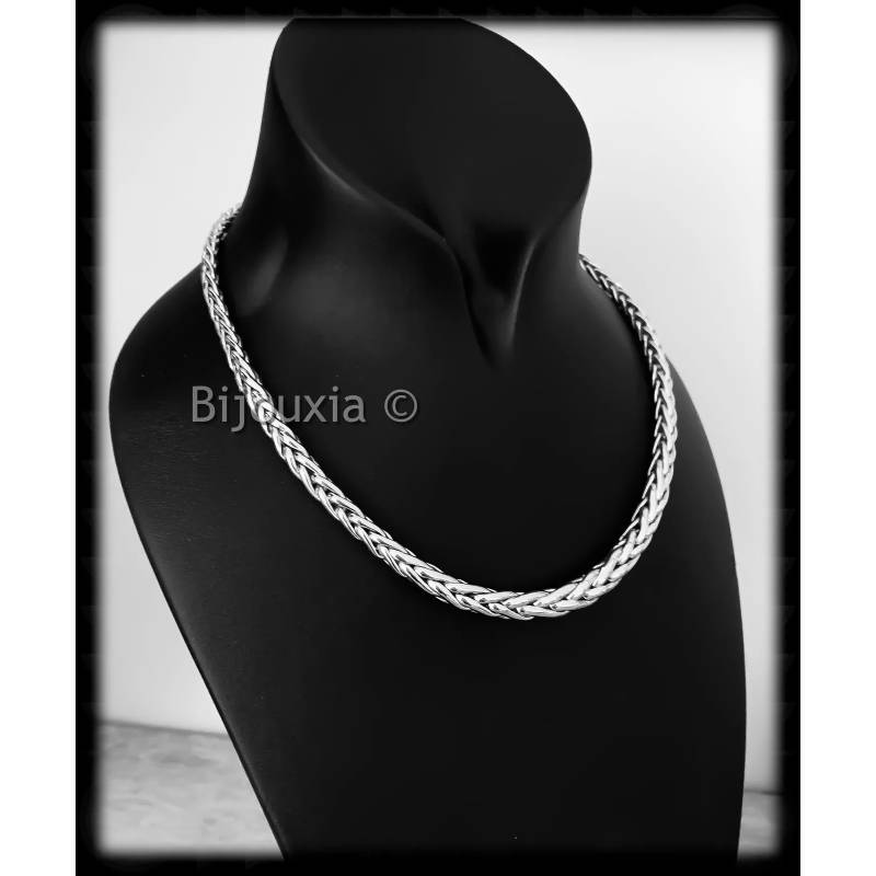 Collier Maille Palmier En Argent massif 925/1000 Qualité Bijouterie