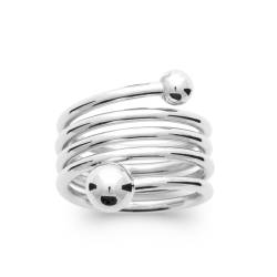 Bague Large Multi Rangs Boules En Argent Massif 925/000 Tailles 50 à 60