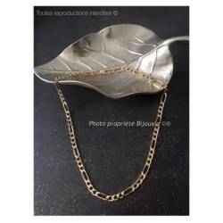 Chaîne Maille Figaro 55CM X 5MM Plaqué or 18 Carats Bijoux Homme