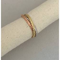 Bague Trois Anneaux Trois ORS JAUNE/BLANC/ROSE 9 CARATS 375/1000 T54-56-58