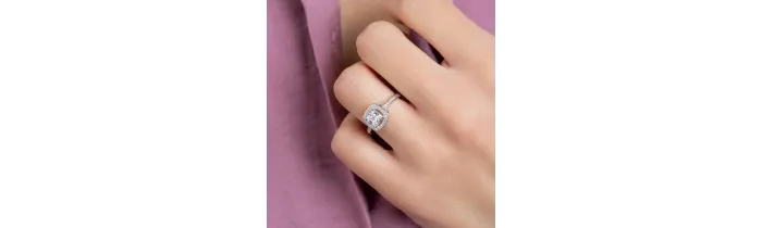 Bague Solitaire Sertie Pavé Zirconium Argent Massif 925/1000 Rhodié T50 à 60