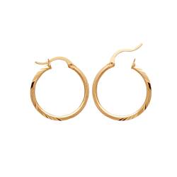 Boucles D'oreilles Créoles 2,5 cm Plaqué Or 18 Carats 750/000