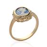 Bague Symbole Camée Bleu En Plaqué or 18 Carats 750/1000