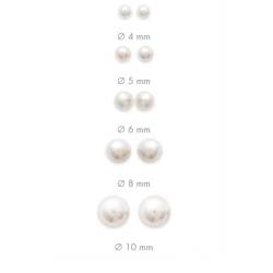 Boucles D'oreilles Puces Perles Diamètre 6MM Argent Massif 925/1000