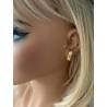 Boucles d'oreilles demi créoles 3 anneaux en plaqué or 18 carats 750/000