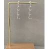 Boucles D'oreilles Pendantes Spirales En Argent Massif 925/1000