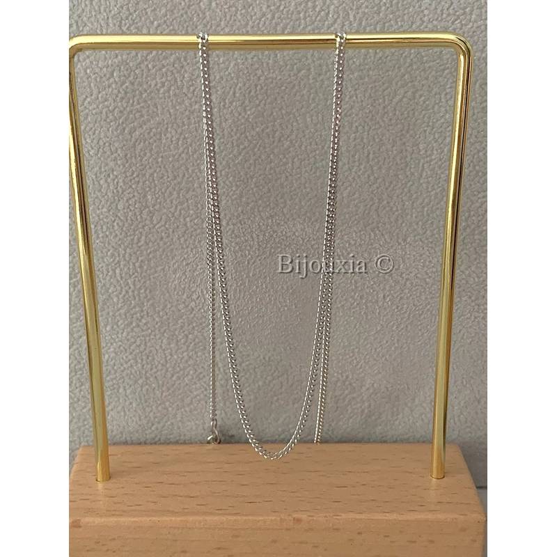 Chaîne Gourmette Robuste Argent Massif Rhodié Longueur CHOIX 40/42/45/50/55/60CM