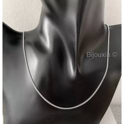 Chaîne Gourmette Robuste Argent Massif Rhodié Longueur CHOIX 40/42/45/50/55/60CM
