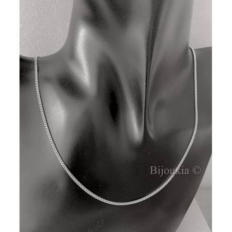 Chaîne Gourmette 2MM Argent Massif 925 Rhodié Longueurs Choix 45/50/55/60/70CM