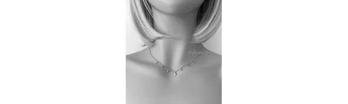 Collier Charms Soleil & Étoile Oz En Argent Massif Rhodié 925/000