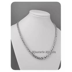 Collier Maille Palmier En Argent massif 925/1000 Qualité Bijouterie