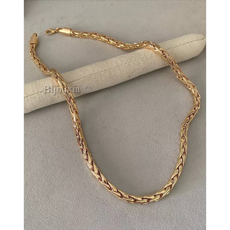 Collier Maille Palmier Plaqué Or 18 carats 45CM X 5MM Bijoux Femme
