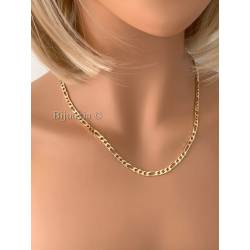 Chaîne Maille Figaro 60 cm x 3,50 mm Plaqué or 18 Carats 750/1000