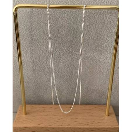 Chaîne 42CM Maille Gourmette Fine Argent Massif 925/1000