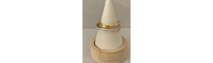 Bague 3 anneaux ZIRCONIUM Plaqué or 18 Carats Bijoux CHOIX