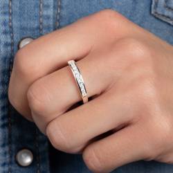 Bague fiançailles Sertie ZIRCONIUM Argent Massif Rhodié T50 à 60 CHOIX