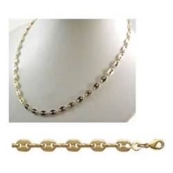 Chaîne Grain De Café 5MM X 45 CM Plaqué or 18 CARATS 750/1000 Bijoux NEUF
