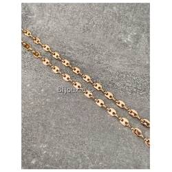 Chaîne Grain De Café 50 CM Plaqué or 18 CARATS 750/1000 Bijoux Homme