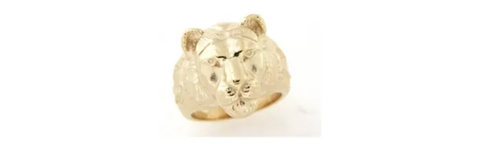 Chevalière LION En Plaqué Or 18 CARATS Tailles 52 à 72