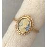 Bague Symbole Camée Bleu En Plaqué or 18 Carats 750/1000