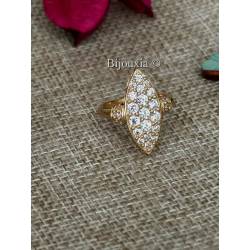 Bague MARQUISE ZIRCONIUM Plaqué or 18 CARATS Tailles 48 à 64