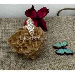 Bague MARQUISE ZIRCONIUM Plaqué or 18 CARATS Tailles 48 à 64