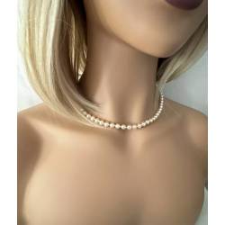 Collier 50cm Perle De Majorque Plaqué Or 18 Carats 750/000